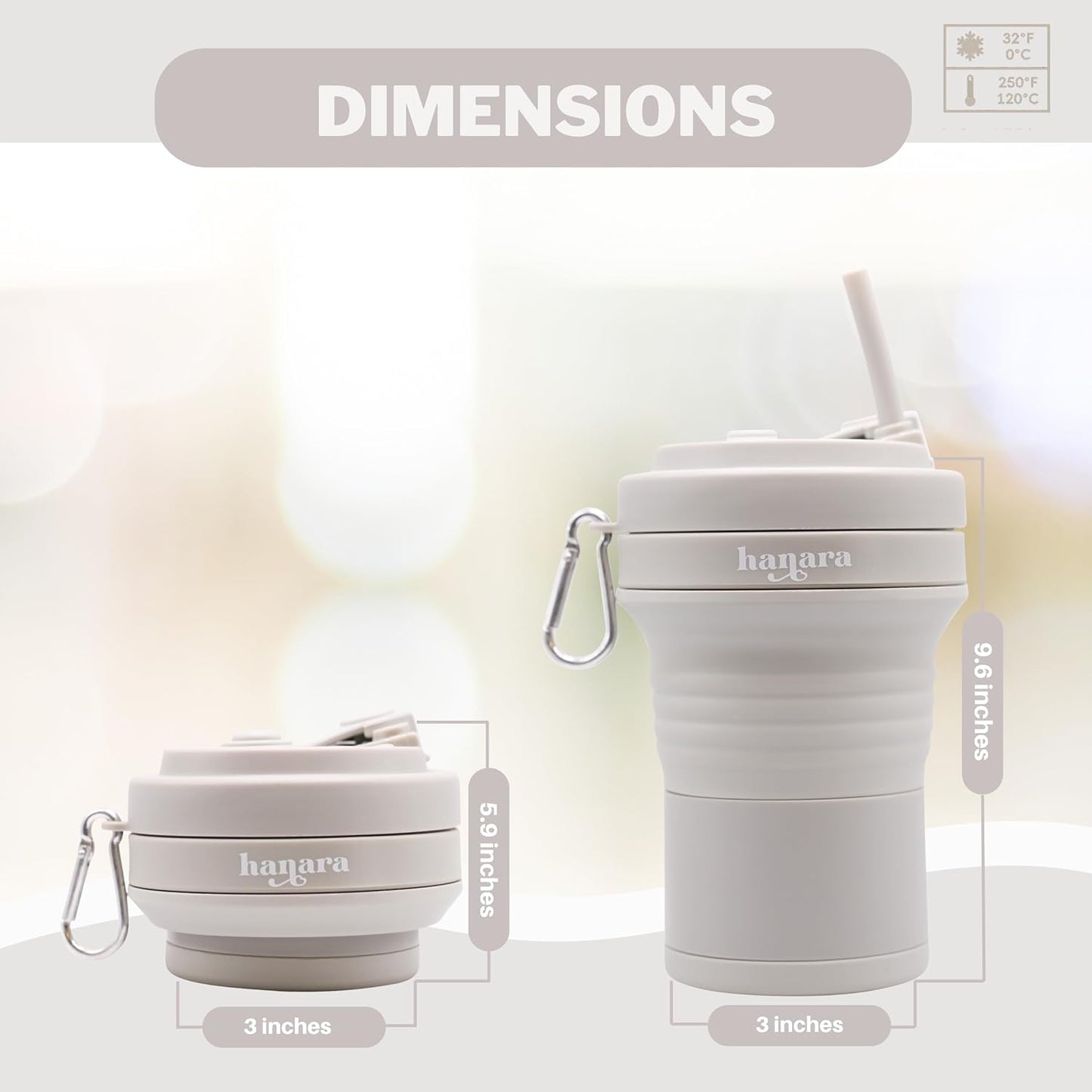 Collapsible Cup with Reusable Straw – 18 Oz (550 Ml), Portable Travel Mug, BPA-Free, Leak-Proof, Microwave & Dishwasher Safe, Multi-Purpose for Hot & Cold Drinks – Gray