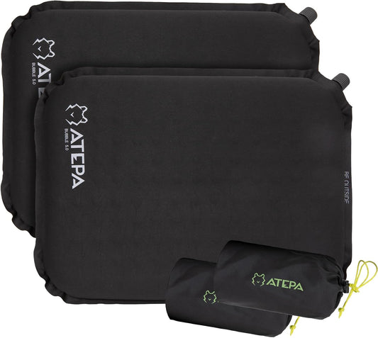 ATEPA Inflatable Stadium Seat Cushion, Self-Inflating Memory Foam Stadium Seats Bleacher Seat Chair Cushion Pad for Airplane Travel Backpacking Sports Events