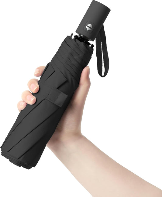 BAODINI Small UV Protection Travel Umbrella Compact for Rain and Sun UPF 50+ 41 inch Portable Umbrella for Women and Men