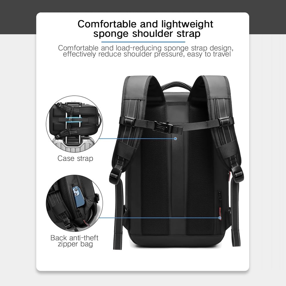 Men Travel Backpack vacuum compression 17 inch Laptop Backpack Business Large Capacity school Backpack Expanded Hiking Backpack
