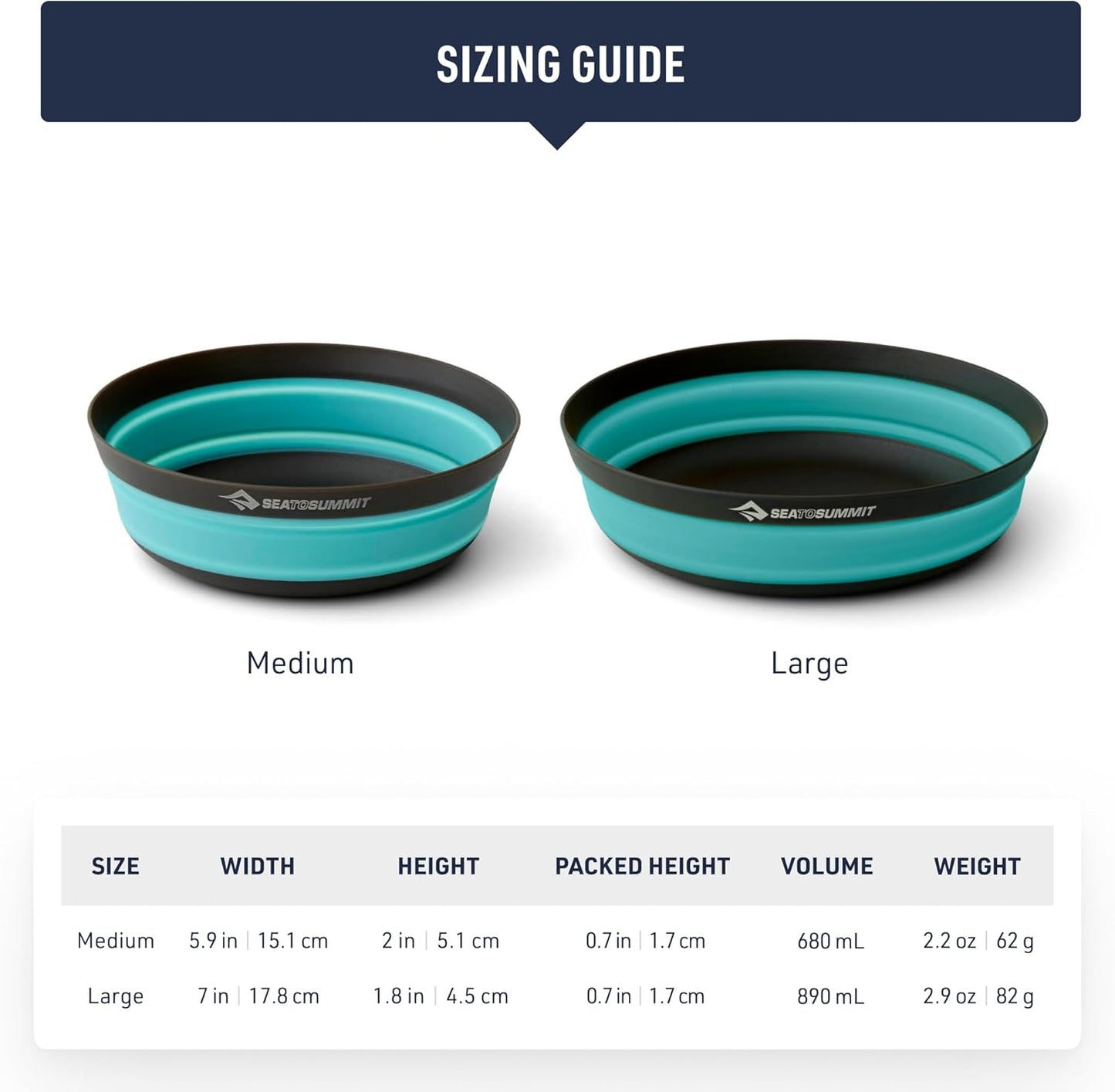 Sea to Summit Frontier Ultralight Collapsible Bowl, Medium (23 fl oz), Bone White