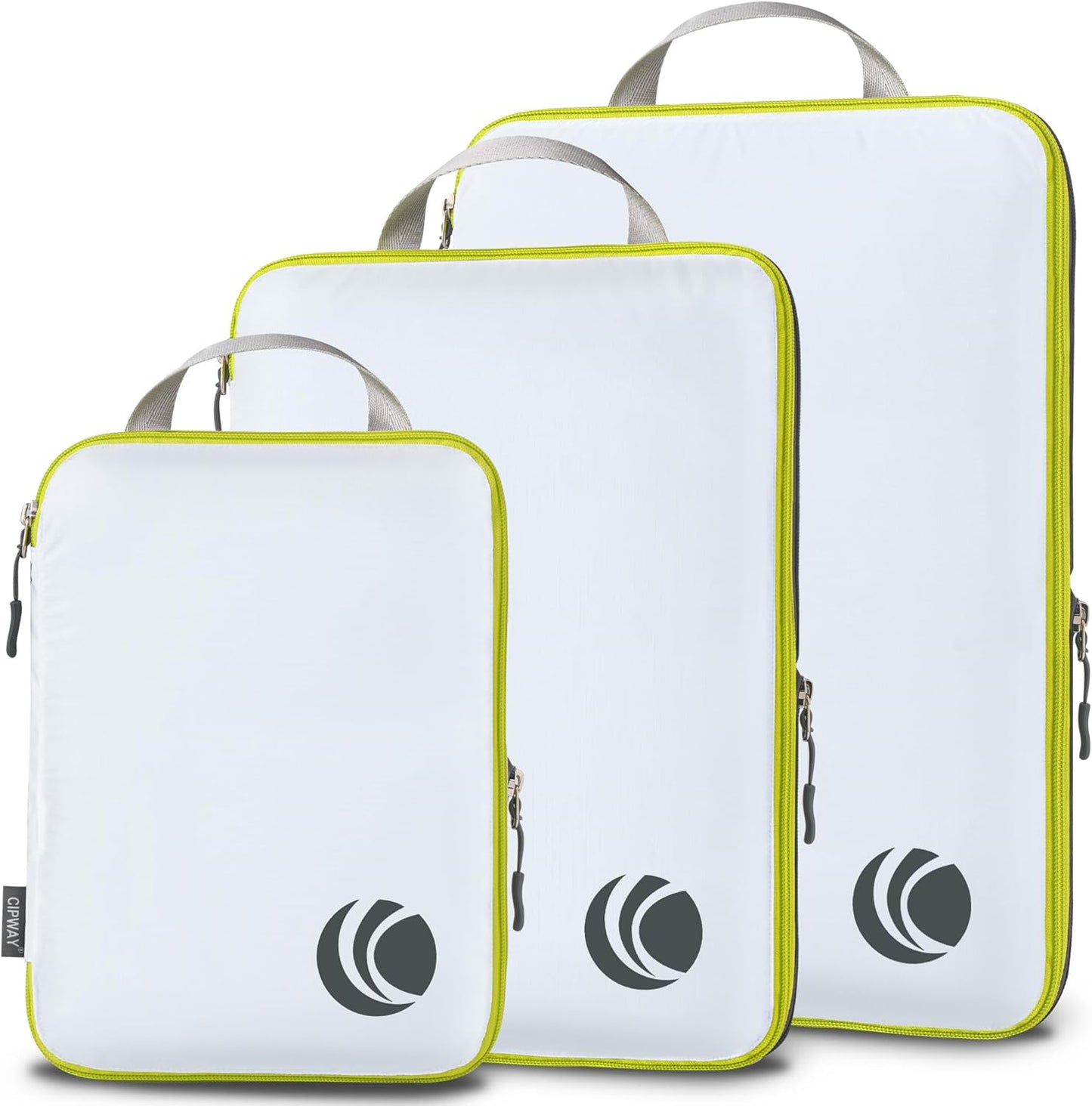 Cipway Compression Packing Cubes, Ultralight Luggage Organizer Bags, Travel Essentials for Carry on Suitcase (3 Piece,White)