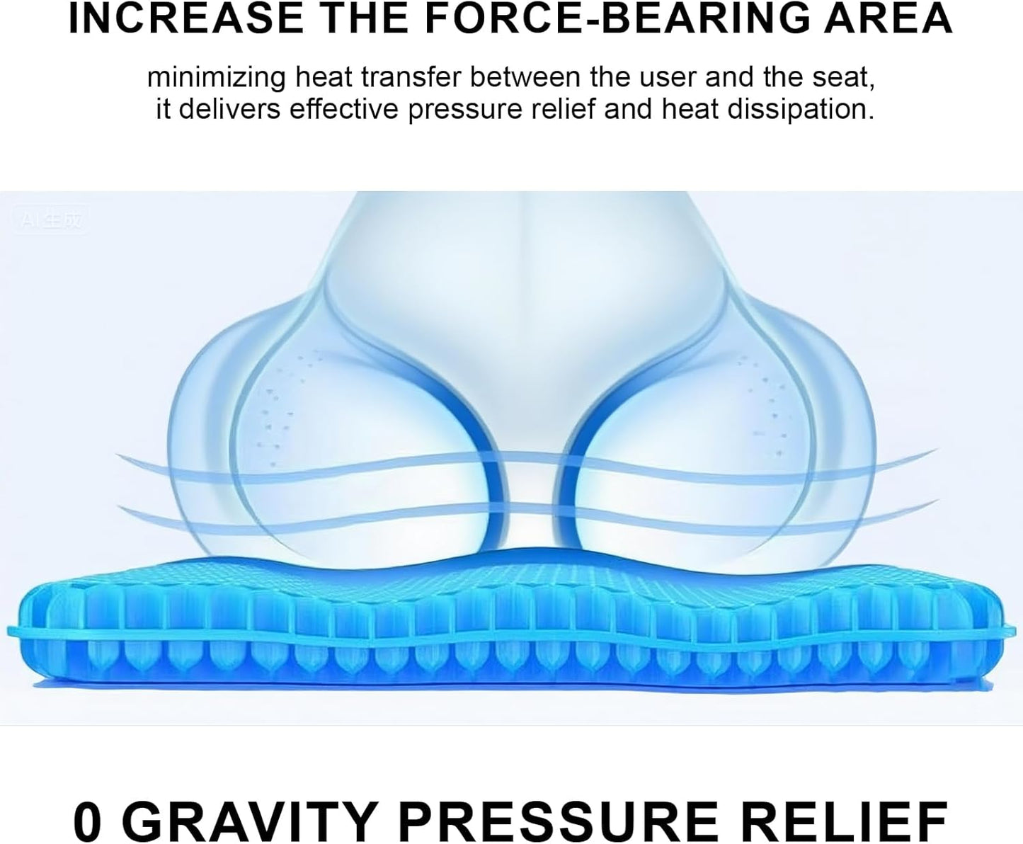 Seat Cushion, Inflatable Wheelchair Cushion for Pressure Relief, Adjustable Air Seat Cushion for Office Chair, Car, Travel - Portable, Gel & Air Cell Support for Back Pain & Sciatica