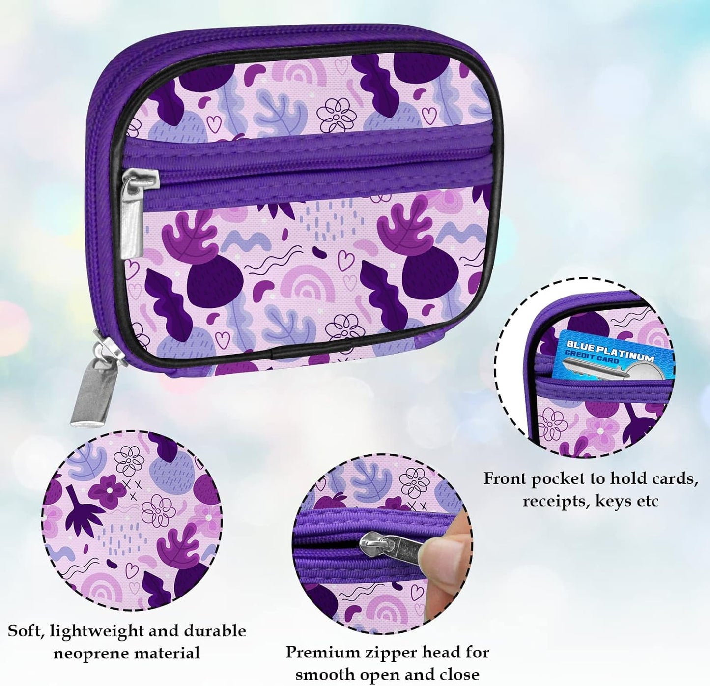 Serfeymi Weekly Travel Pill Organizer Pill Case for Purse with Removable 7 Day Pill Box, Fashionable Travel Medicine Organizer Pill Container for Medicine, Vitamin - Purple 02