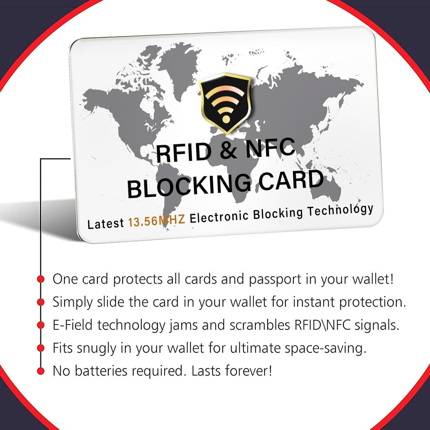 SaiTech IT 5 Pack RFID Blocking Card NFC Contactless Debit/Credit Card ATM Passport Protector ideal for Men & women slim with World map design perfectly fit in wallet (White)