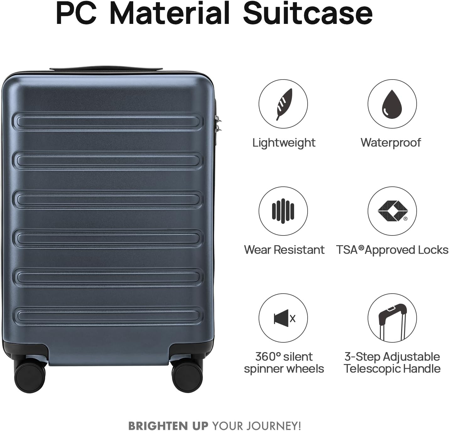 NINETYGO Large Checked Luggage 28 Inch, Checking In Luggage with Smooth Spinner Wheels, Expandable, Hard Shell PC+ABS Suitcase, Lightweight Travel Luggage, TSA Approved (Grey, Andes)