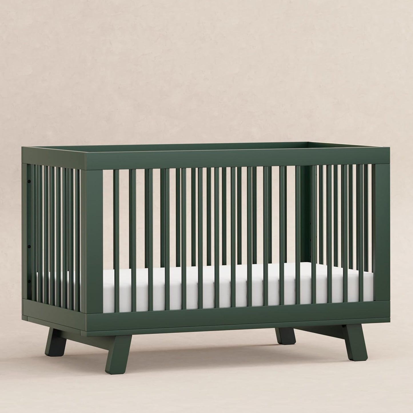 Babyletto Hudson 3-in-1 Convertible Baby Crib with Toddler Bed & Daybed Conversion - Strong, Durable, and Easy to Assemble - GREENGUARD Gold Certified w/ 4 Adjustable Mattress Heights - Forest Green
