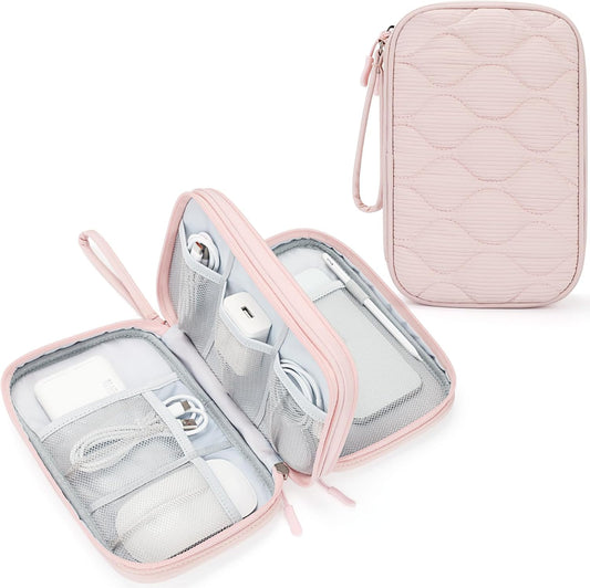Skycase Tech Pouch - Lightweight Electronics Organizer Travel Case, Double Layers Travel Cable Organizer, All-in-One Storage Bag for Charger, Cord, Phone, Flash Drive, Accessories