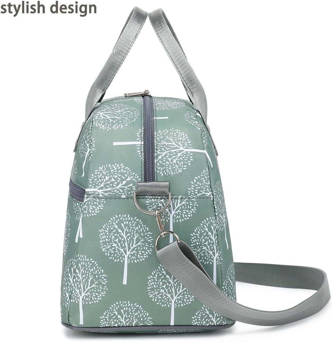 FlowFly Insulated Lunch Bag With Shoulder Strap for Women, Men, and Kids, Large and Reusable, Handle, Freezable Work and School Travel Tote and Meal Prep Organizer,Dandelion