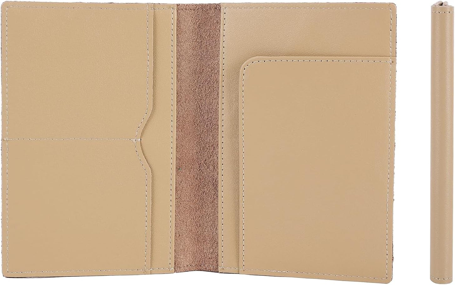 STAR VISTA Albatross Leather Travel Passport Holder, Minimalist Design, Calfskin Leather Case for Women and Men - Slim Passport Wallet, Bifold, RFID Blocking, Ivory