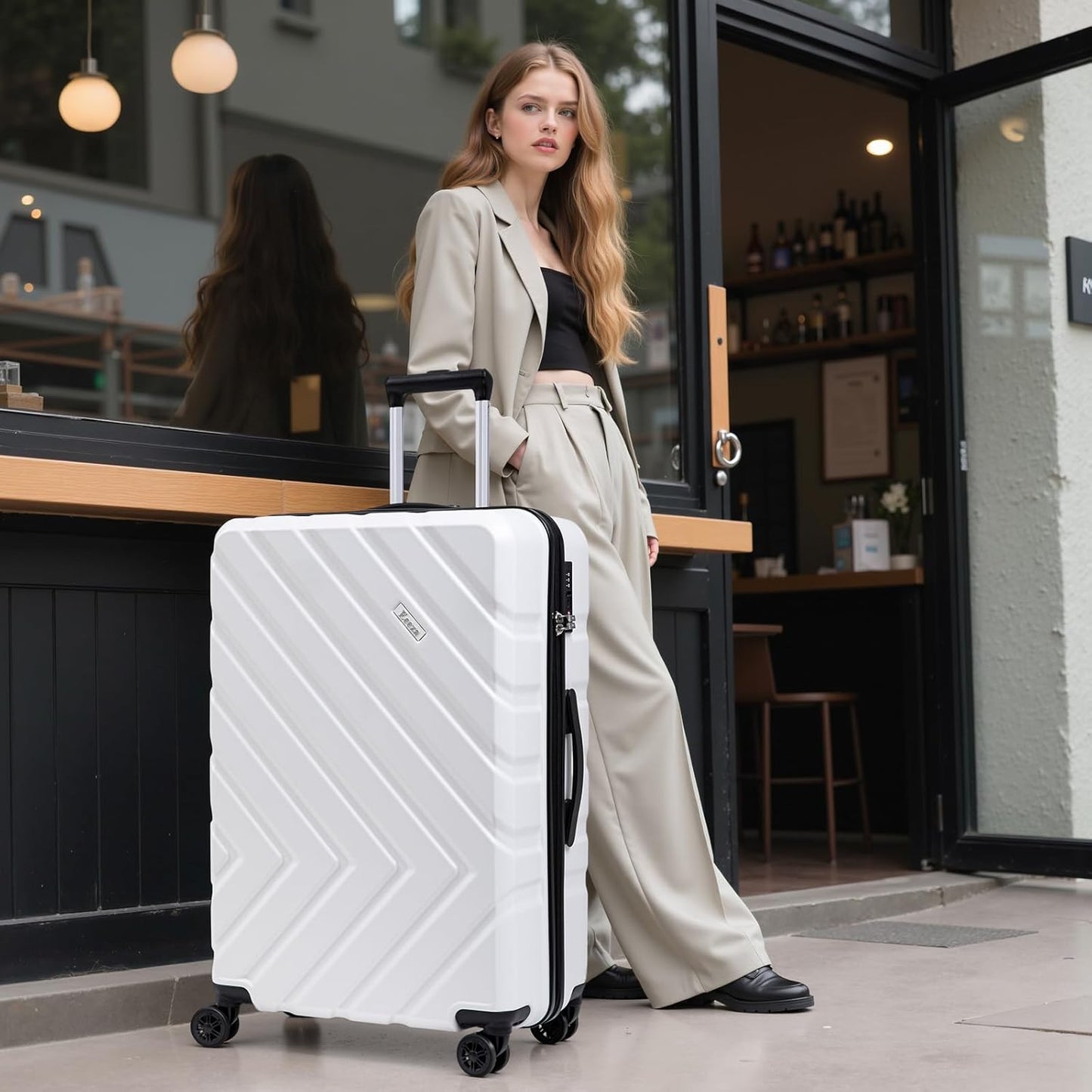 Luggage Sets 5 Piece, Suitcases with Wheels, ABS Hard Case Luggage with TSA Lock Spinner Wheels, Carry On Luggage Set(5 Piece Sets (20"/24"/28"/DB/TB))