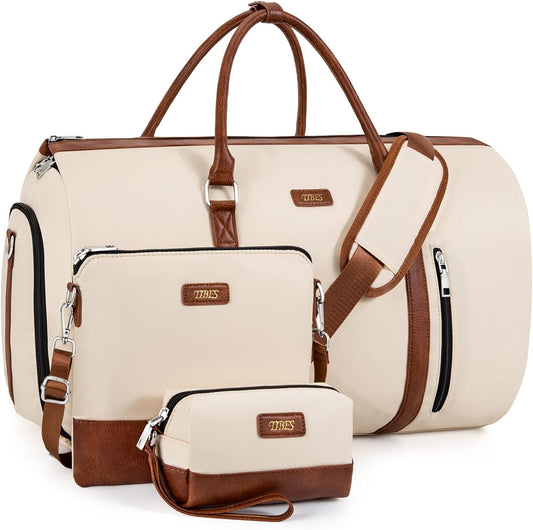 Convertible Garment Duffel Bags for Travel - Carry On Garment Bags With Toiletry Bag Large Weekender Bags for Women Men 2 in 1 Hanging Suitcase Suit Travel Duffel Overnight Bags 4pcs Set