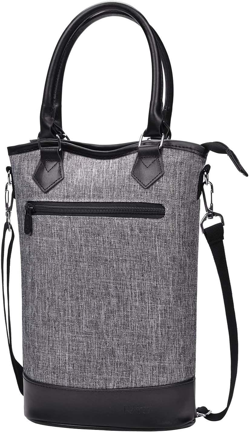 Tirrinia Insulated Wine Gift Carrier Tote - Travel Padded 2 Bottle Wine/Champagne Cooler Bag for Portable Wine Bottle Carrying Case, Women Men Event party, Gift for Wine Lovers