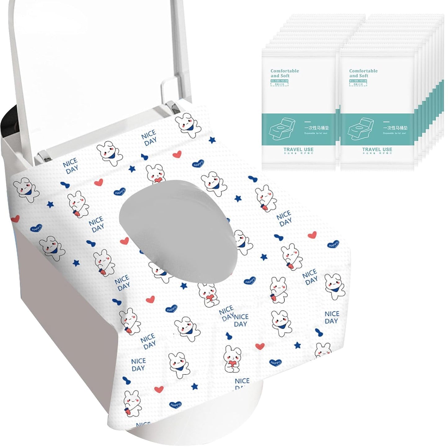 100 Pack Toilet Seat Covers Disposable, Portable Toilet Seat Cover for Travel Waterproof Potty Covers for Toddler(Individually Wrapped）