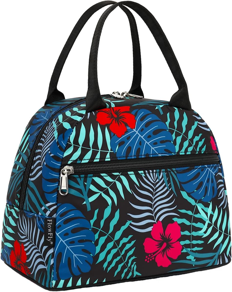FlowFly Insulated Lunch Cooler Bag - Tote Bag Organizer for Women/Men, Leaf