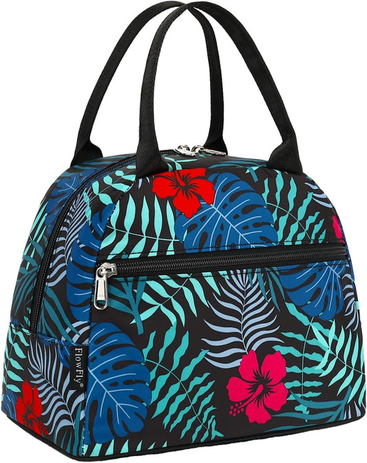 FlowFly Insulated Lunch Cooler Bag - Tote Bag Organizer for Women/Men, Leaf