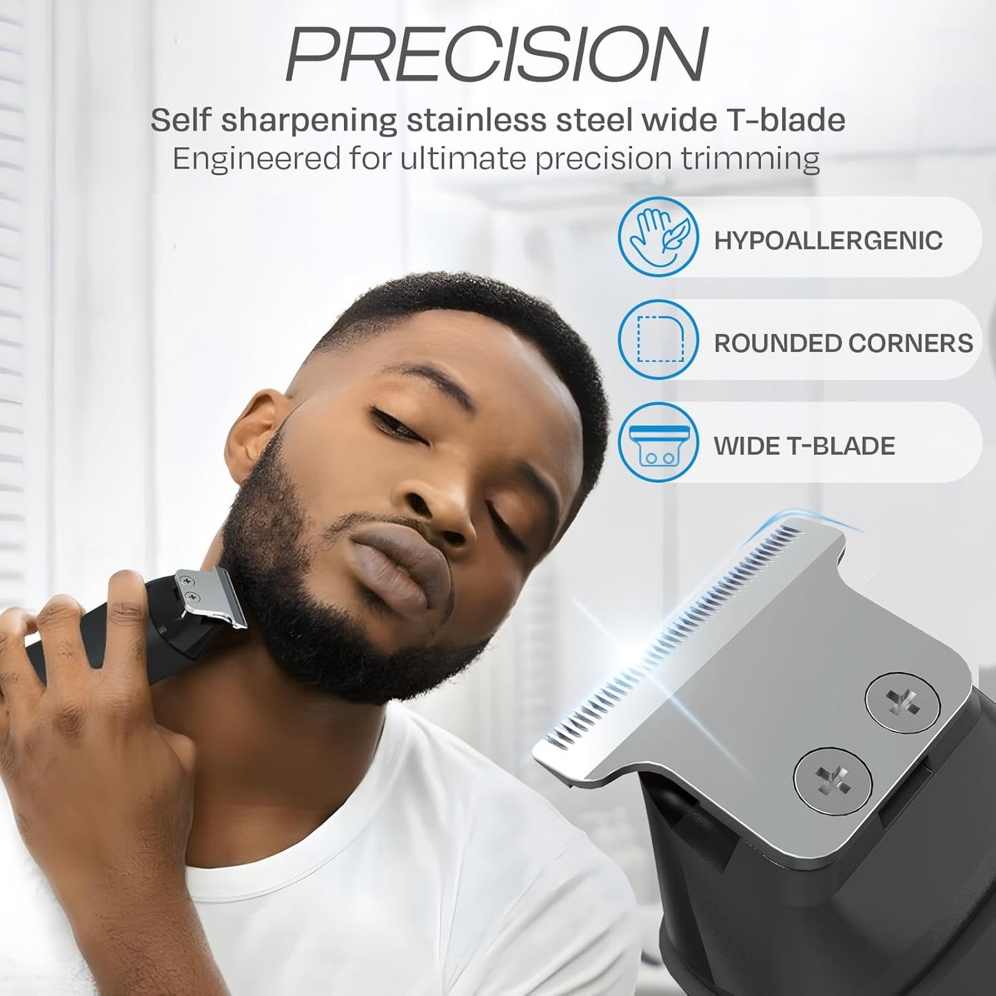 HUMMINGBIRD™ MK1 Compact Trimmer – Portable Electric Beard & Body Hair Trimmer for Men, Cordless USB-C Rechargeable, Face & Body Groomer, Travel Shaver, Travel Pouch, Great Gifts for Men, Dad, Husband