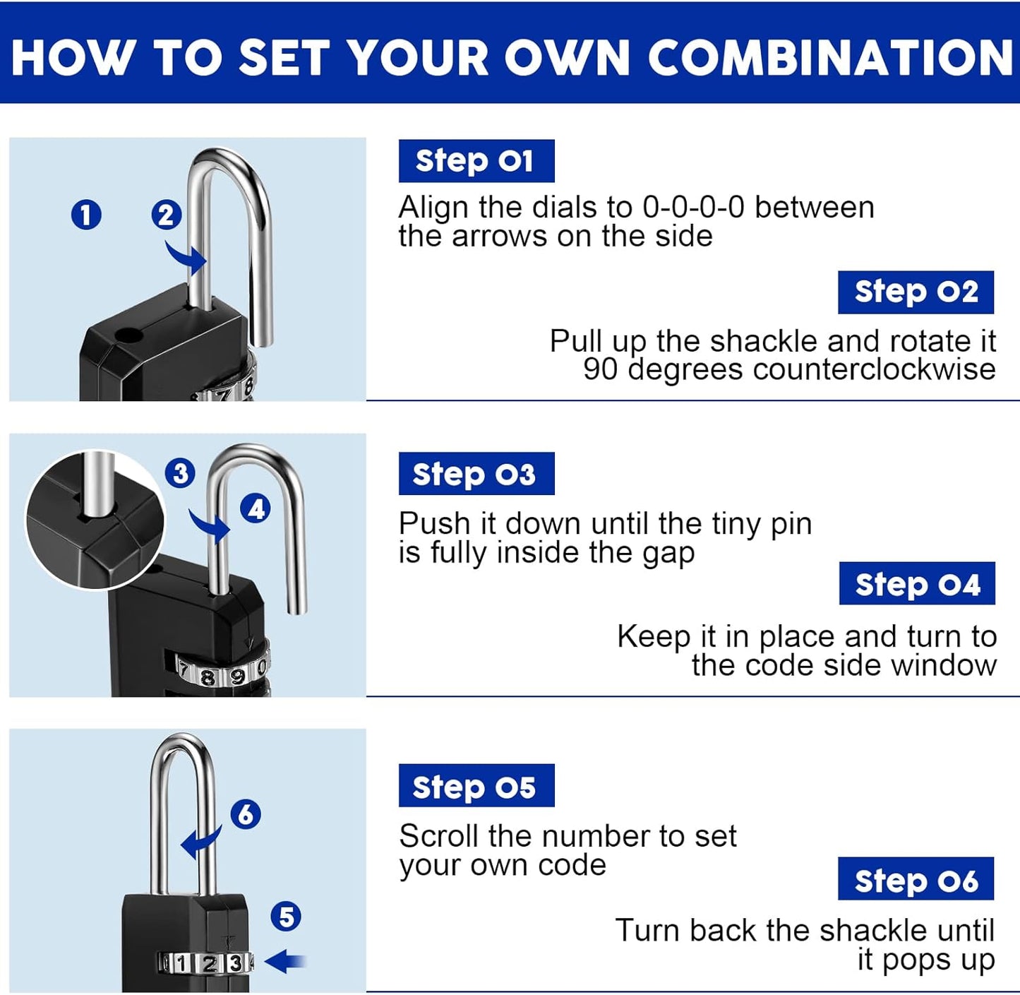 Chumia 50 Pack 3 Digit Combination Lock Small Combo Locks Waterproof Luggage Number Padlock for Backpack Suitcases Traveling Toolbox School Gym Employee Locker