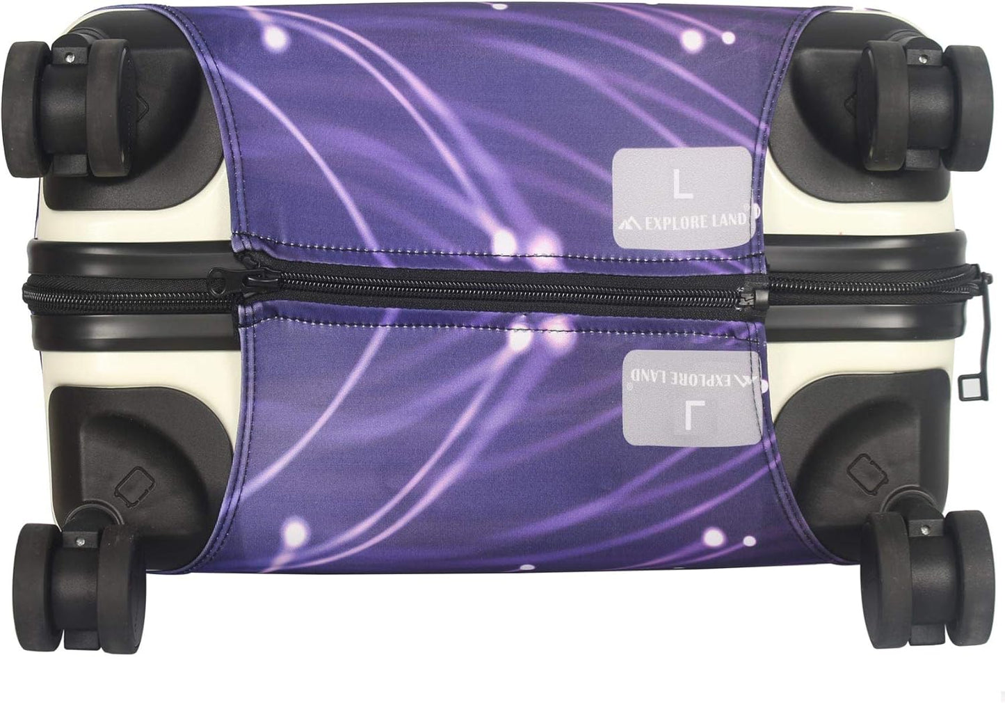 Explore Land Travel Luggage Cover Suitcase Protector Fits 27-30 Inch Case (Fireworks, L)