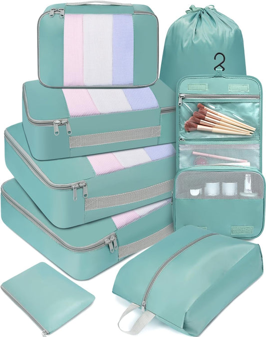 BAGAIL 6 Set/8 Set/10 Set Packing Cubes Various Sizes Packing Organizer for Travel Accessories Luggage Carry On Suitcase
