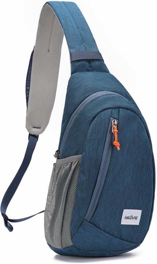 HALOVIE Anti Theft Crossbody Sling Bag RFID Travel Sling Backpack Lightweight Hiking Shoulder Chest Bag for Walking Work