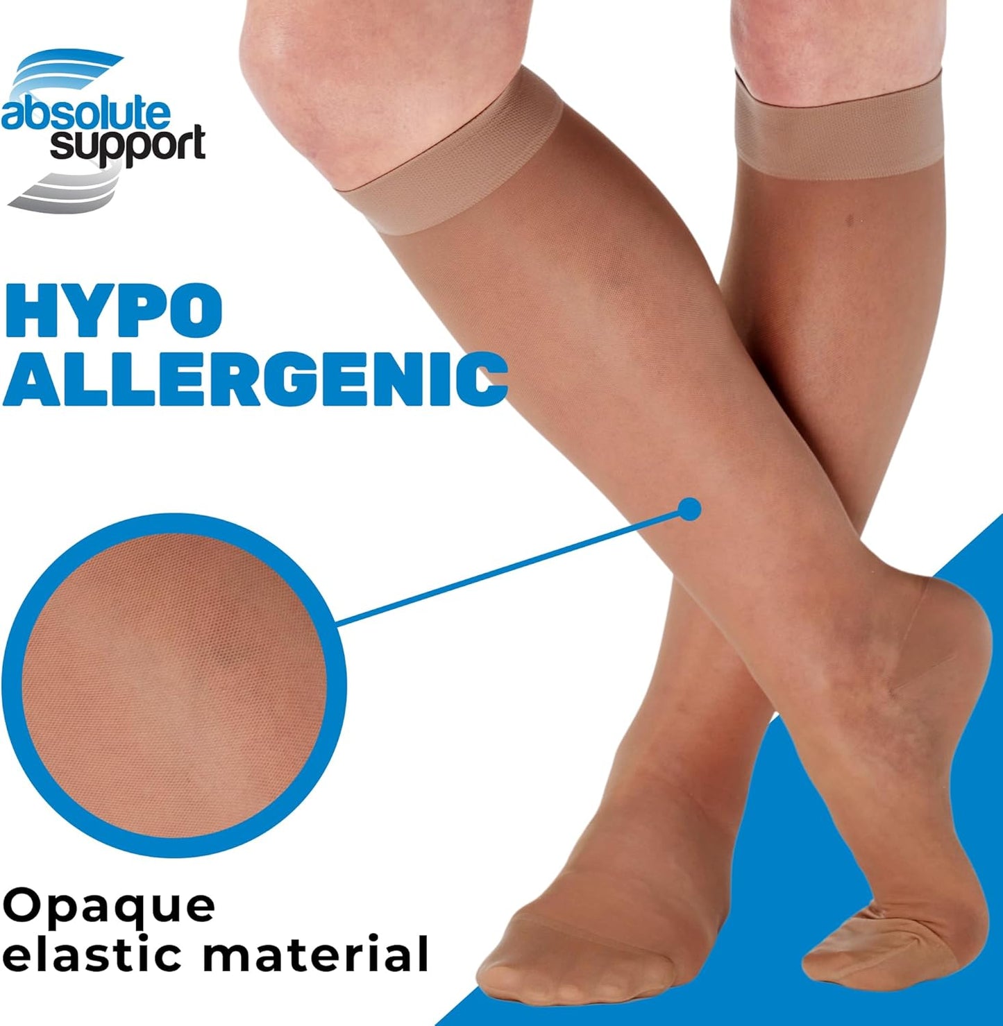 (3 Pairs - Closed Toe) Made in USA - Sheer Compression Stockings for Women 15-20mmHg - Womens Compression Socks for Circulation during Travel, Airplane, Sport, Athletic - Beige, X-Large - A101BE4-3