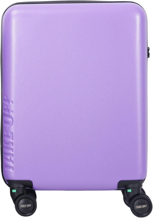Take OFF Luggage - Personal Item, 18x14x8 Inches, Underseat Suitcase with Removable Wheels, Hard Shell Luggage, Small Carry On Overnight Weekender, Airport & Travel Essentials, TSA Approved, Purple