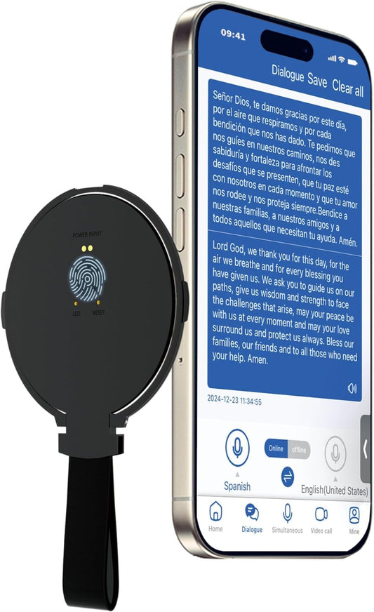 Language Translator Device for All Languages, Pocket AI Real Time Translation Device, Voice/Word/Photo/Call/Offline Translate for Travel, Business & Learning (Black)