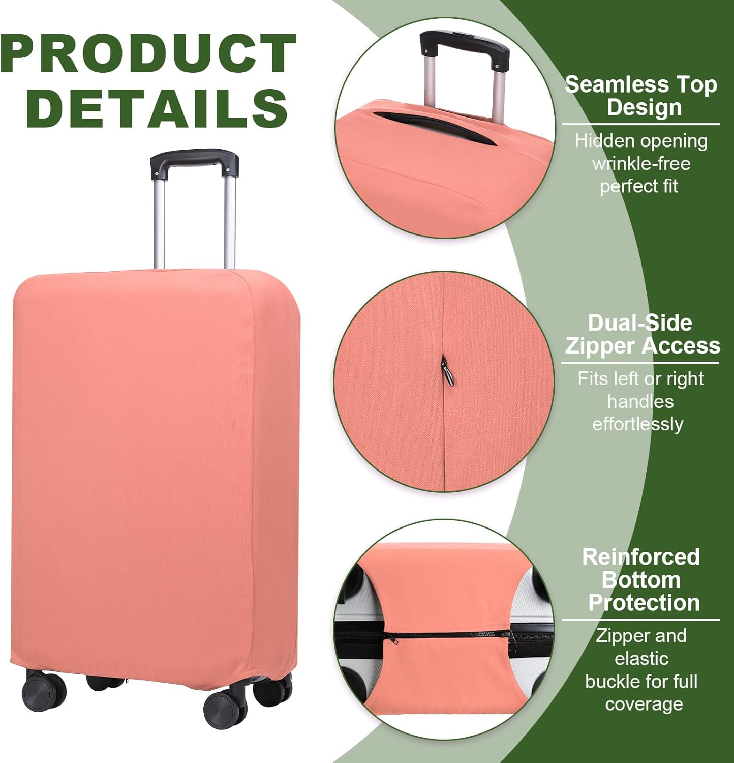 PATIKIL Luggage Cover, Suitcases Covers Elastic Carry on Cover Protector Washable Scratch-Resistant Fits 22-23 Inch Luggage for Travel Business Trips, Pink