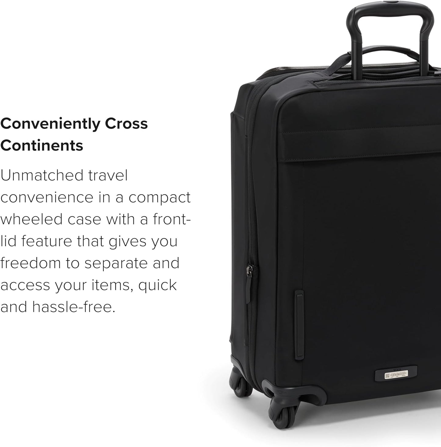 TUMI - Voyageur Leger 4 Wheeled Luggage - Women's Lightweight and Spacious, Sleek Silhouette, Durable Premium Suitcase - 21.8" Continental Expandable Carry-On, Black with Gunmetal Hardware