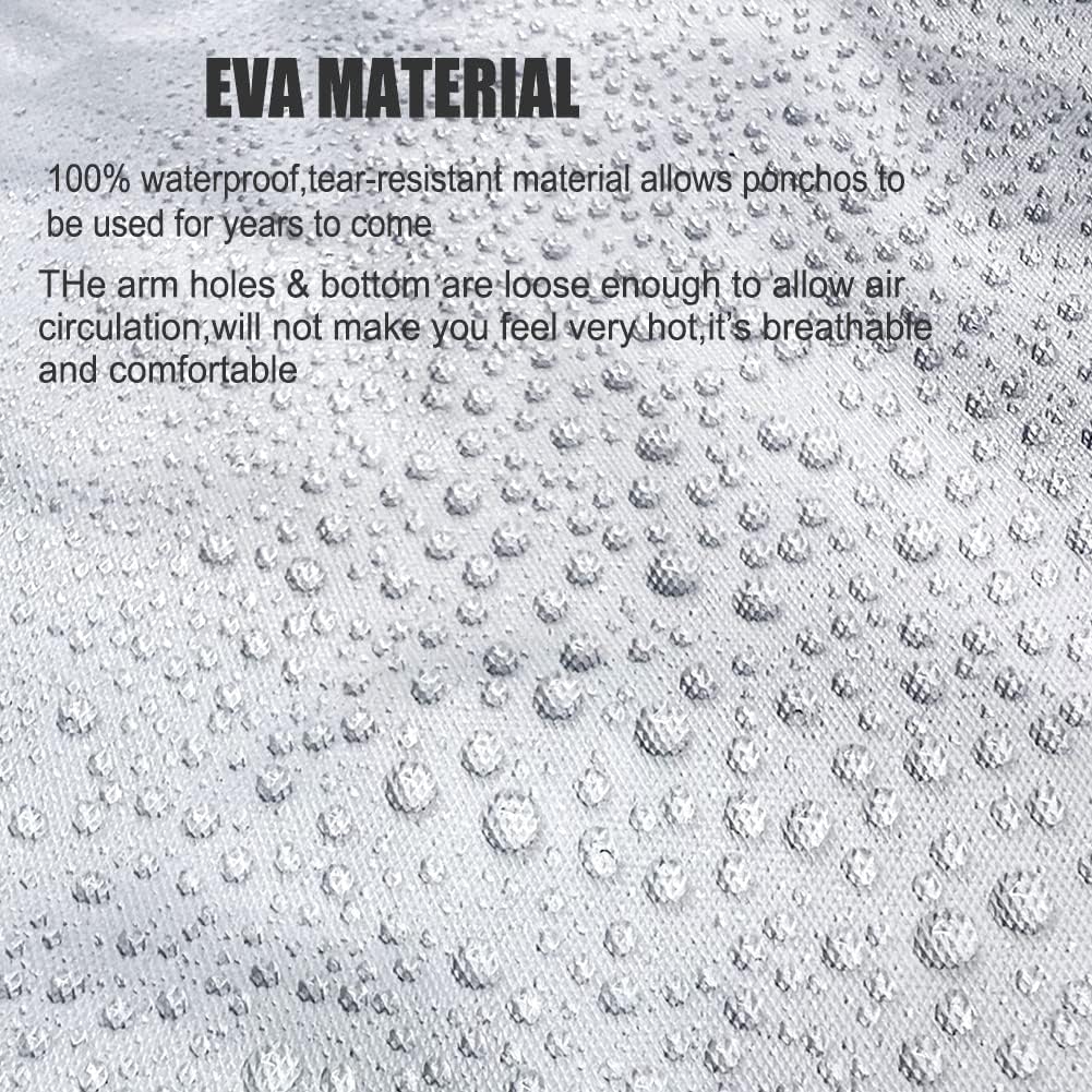 Rain Coats (2 Pack) - Reusable EVA Rain Ponchos for Adults Rain Jackets Raincoats for Men Women
