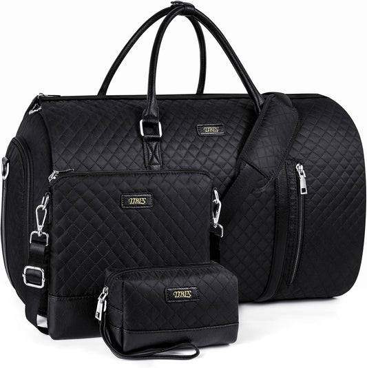Convertible Garment Duffel Bag for Travel - Carry On Garment Bags With Toiletry Bag Large Weekender Bag for Men Women 2 in 1 Hanging Suitcase Suit Travel Duffel Overnight Bags 4pcs Set