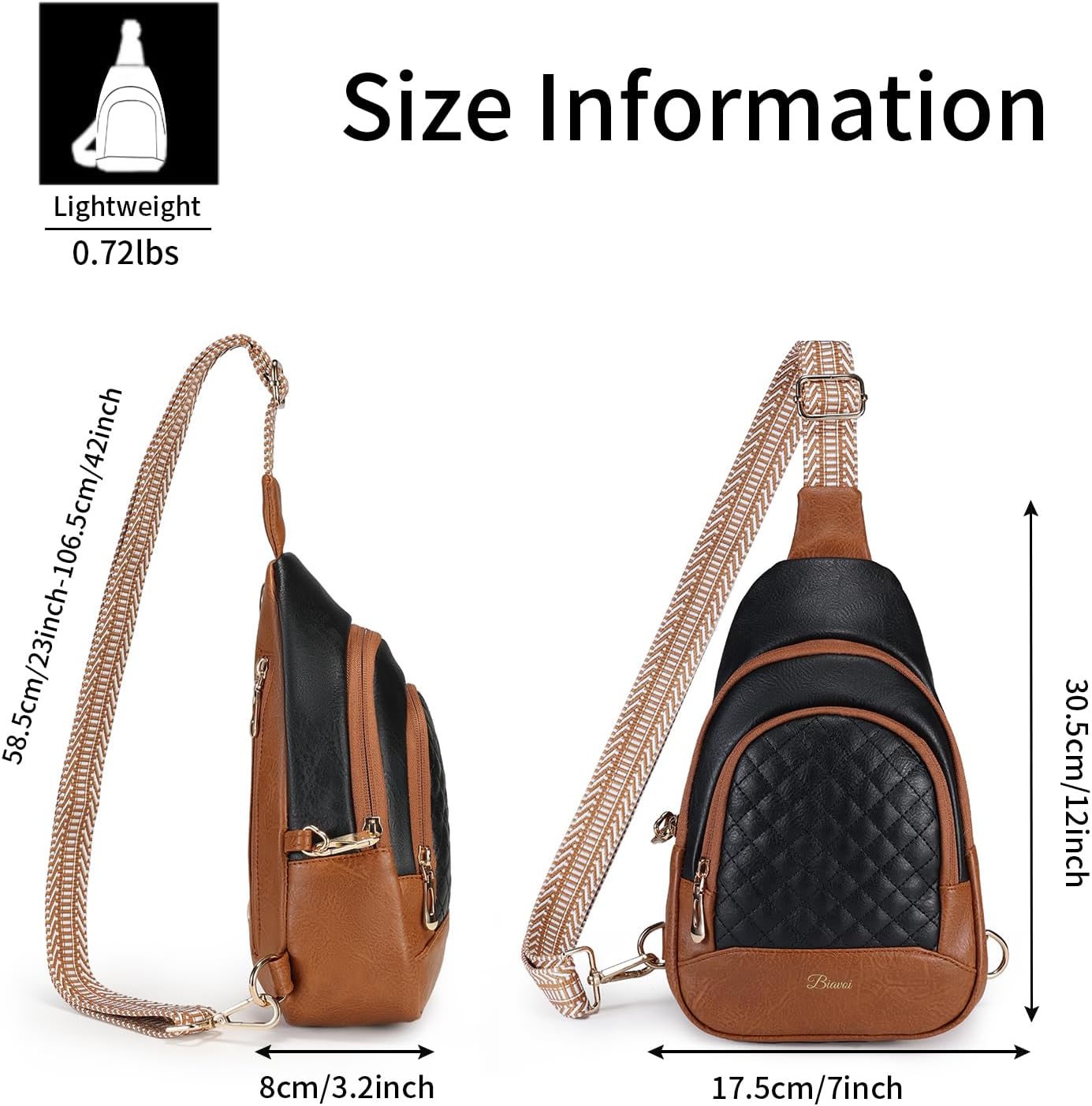 Crossbody Bags for Women Anti Theft Small Sling Handbag with Zipper Lock Vegan Leather RFID Blocking Chest Pure