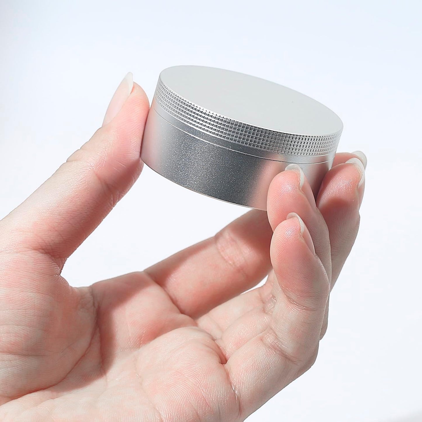 Small Pill Case 3 Compartments, Metal Round Portable Pill Box, Waterproof Travel Pill Organizer, Pocket Purse Medicine Vitamin Holder EDC Container (Silver)