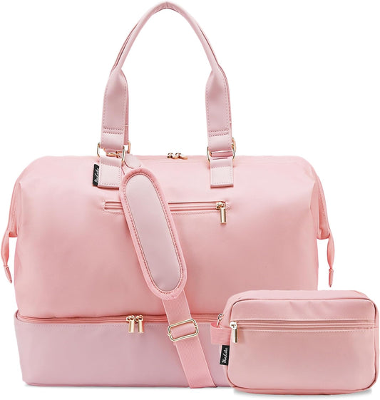 Weekender Bags for Women, Large Travel Duffel Bag with Shoes Compartment, Carry On Overnight Tote Bags with Toiletry Bag