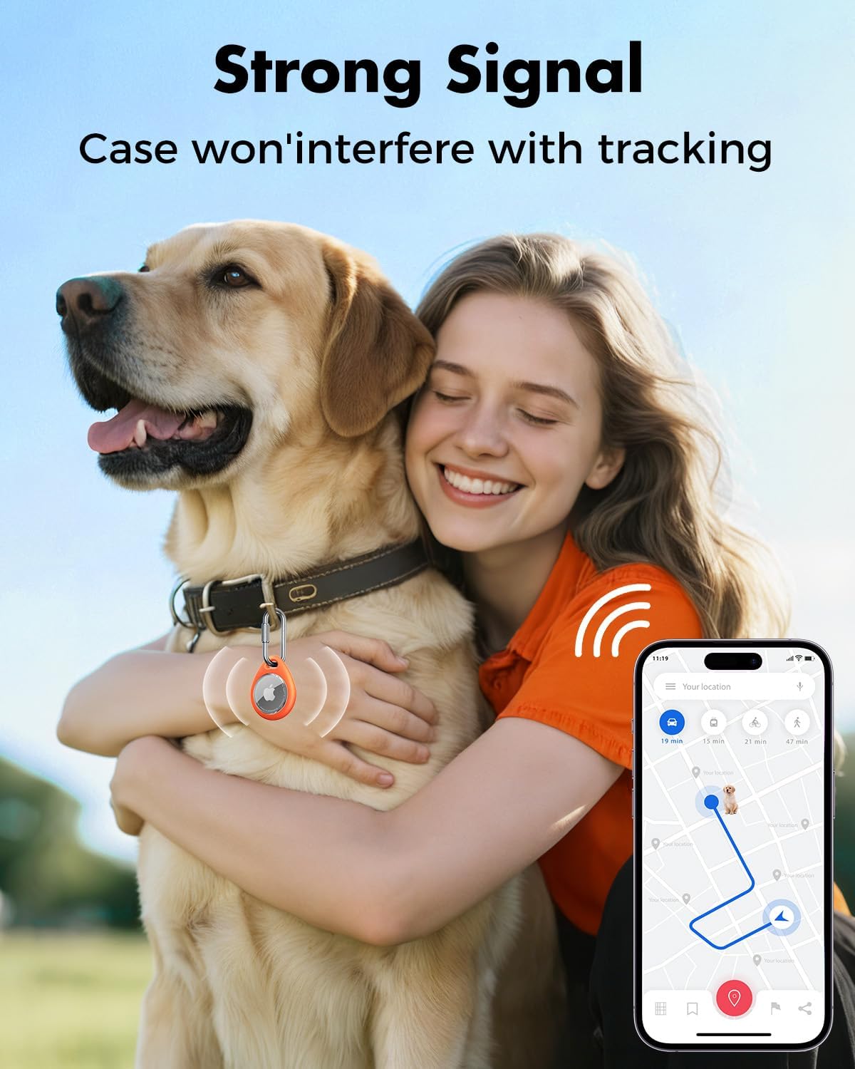 UNBREAKcable AirTag Holder for Apple - 4 Pack Air Tag Case [Professional Carabiner] [Waterproof] [Shockproof] TPU AirTag Keychain for Kids, Pets, Keys, Luggage, Backpacks