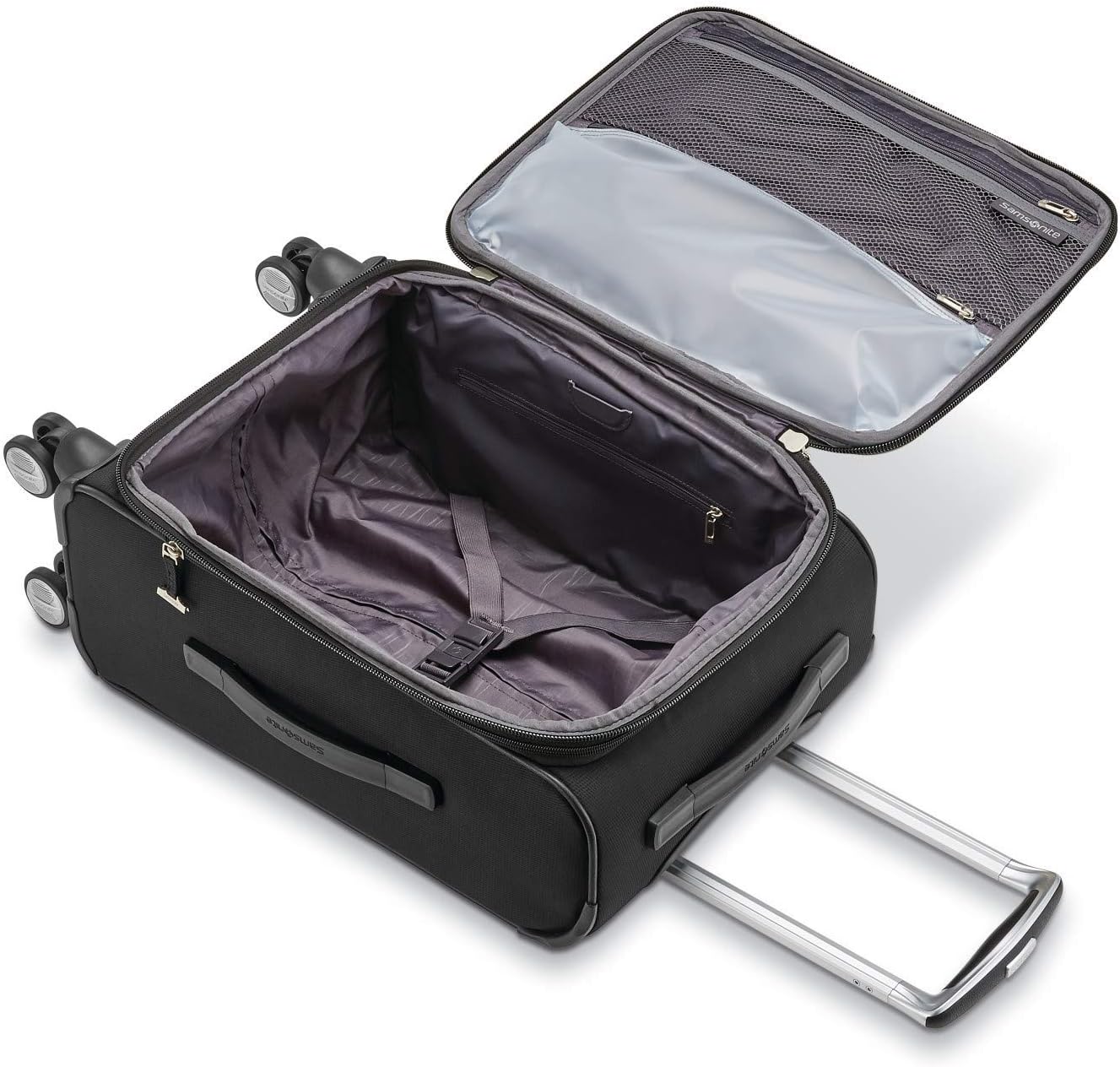 Samsonite Solyte DLX Softside Expandable Luggage with Spinner Wheels, Midnight Black, Carry-On 20-Inch