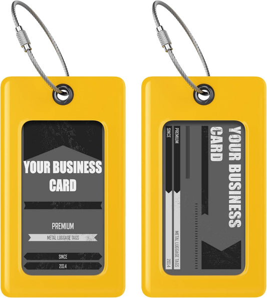 Luggage Tags Business Card Holder by TUFFTAAG - Durable Travel ID Bag Tag, Secure & Flexible, Perfect for Suitcases, Backpacks, and Carry-Ons, Easy Identification