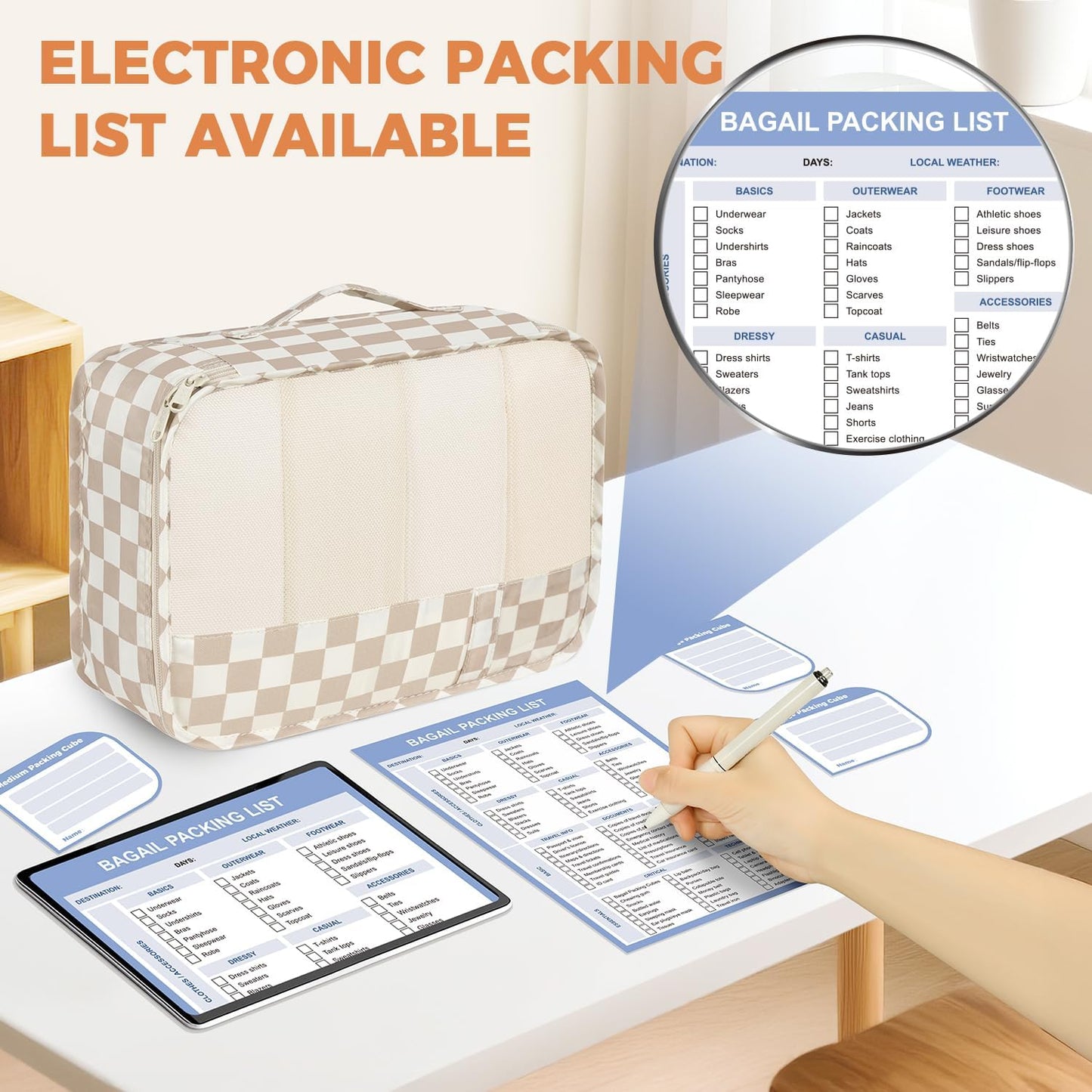 BAGAIL 9 Set Packing Cubes Luggage Packing Organizers for Travel Accessories