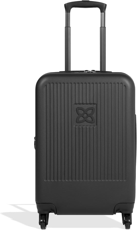 Sherpani Meridian, 22 Inch Carry On Luggage Airline Approved, Rolling Hardside Suitcase 22x14x9, Travel Luggage for Women, Expandable Suitcase, Travel Gift (Black)
