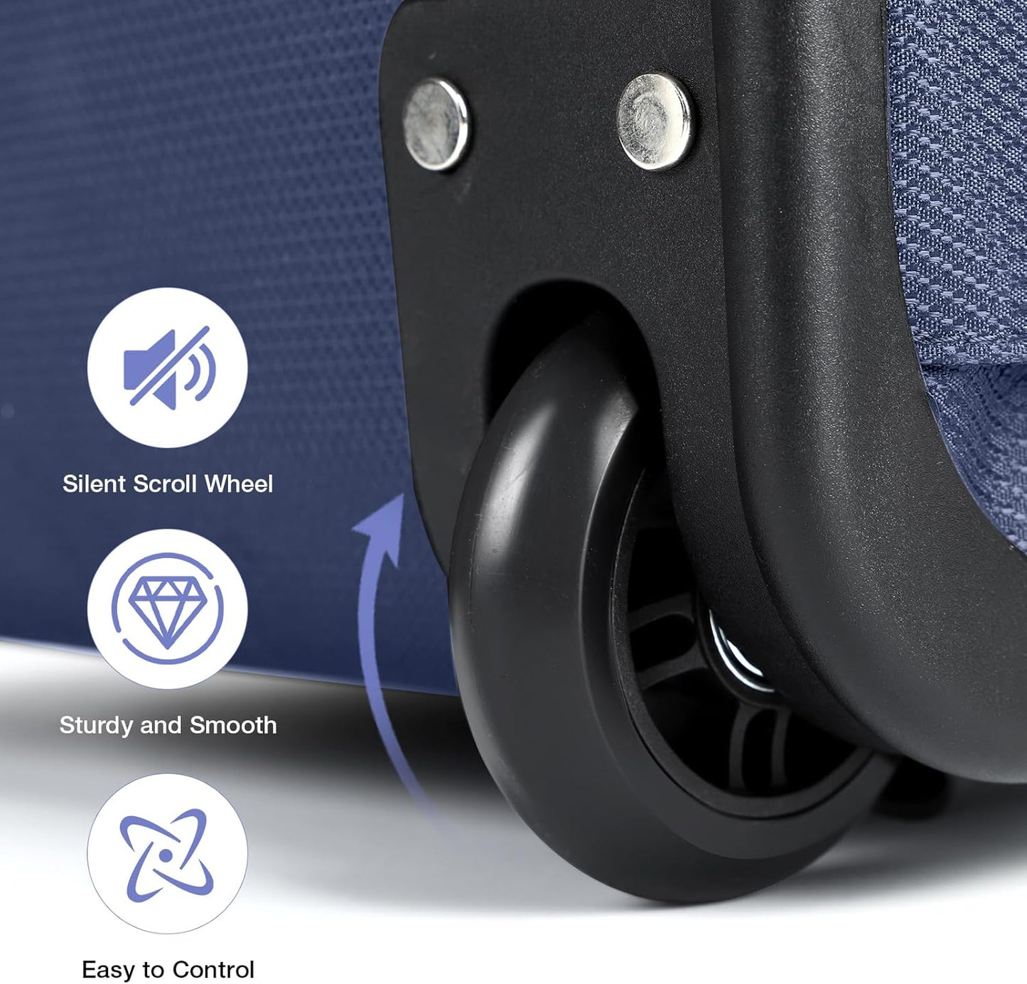 Rolling Backpack for Adults,18 Inch Waterproof Carry on Backpack with Wheels,Wheeled Backpack Carry on Luggage,Trolley Laptop Backpack with Wheels, Navy Blue Large