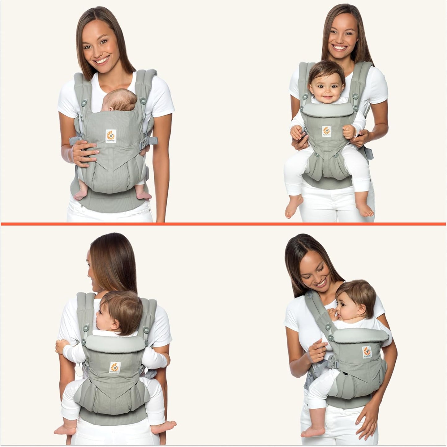 Ergobaby Omni Classic Baby Carrier Newborn to Toddler - Breathable Baby Carriers for Summer - All-Position Carrier with Lumbar Support (7-45 Pounds), Cotton, Pure Black