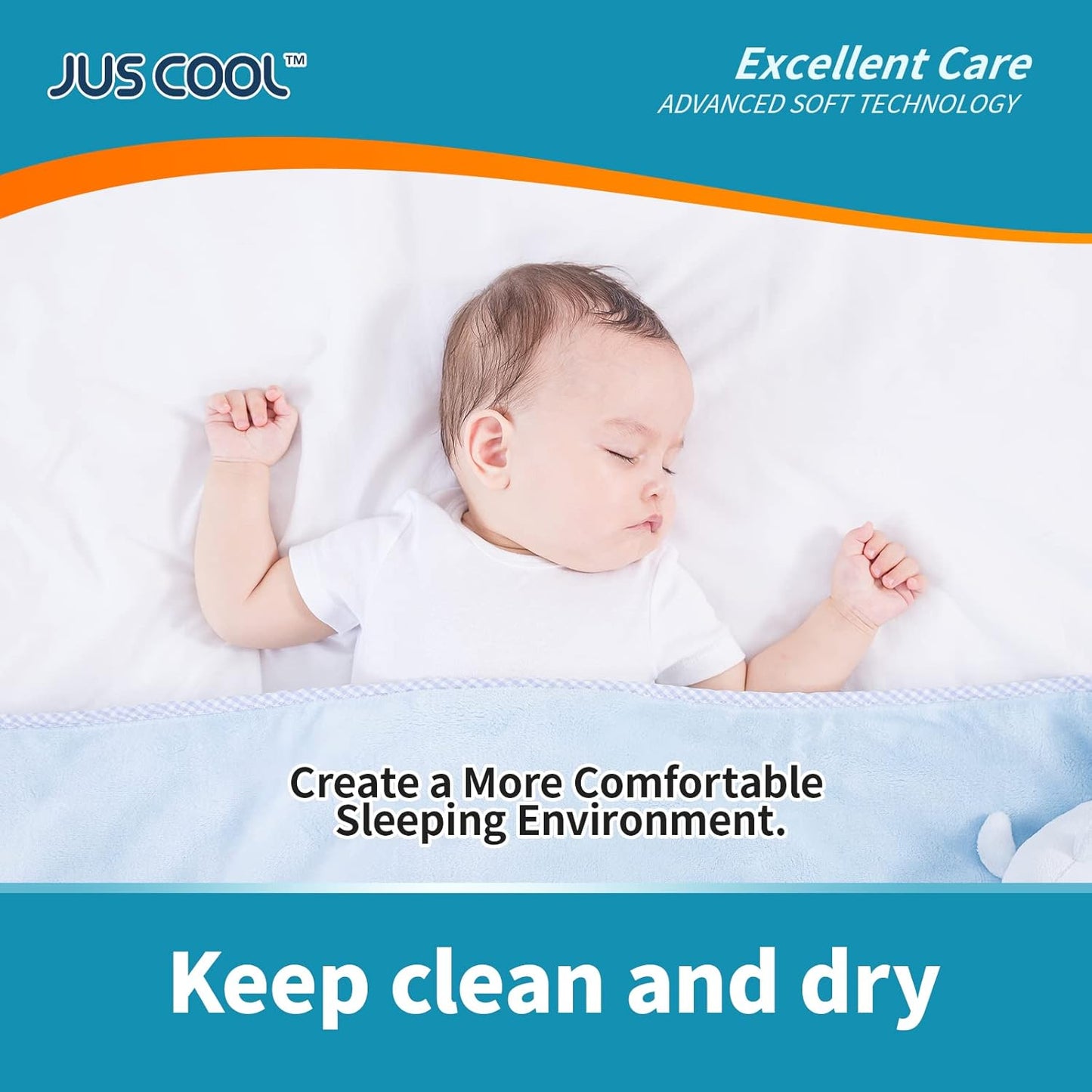 JUS COOL Baby Disposable Changing Pads, 18”x 24”(100 Count) Underpads Portable Diaper Changing Pads, Soft Bed Pads Ultra Absorbent and Waterproof