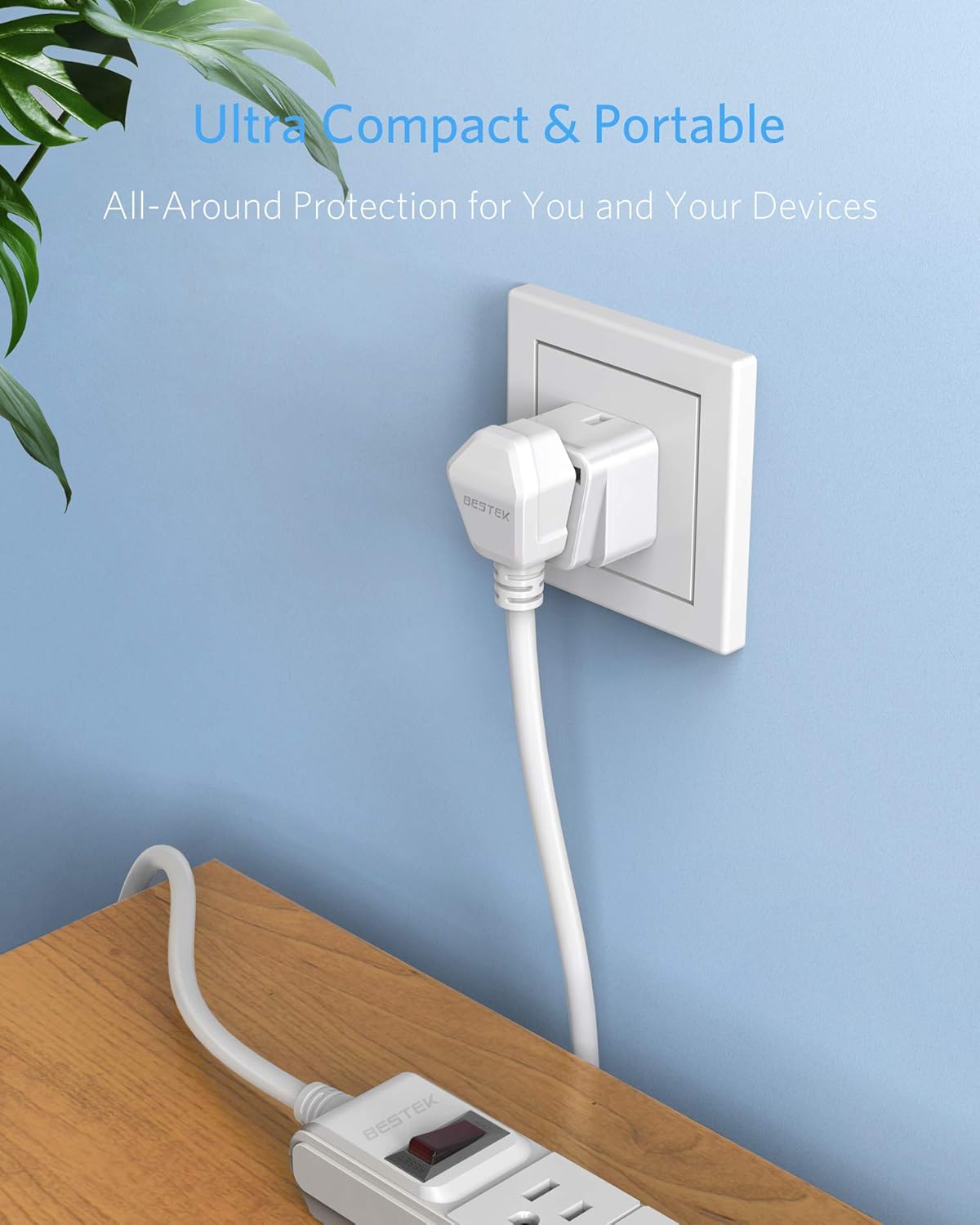 BESTEK Japan Travel Plug Adapter, Grounded Universal Type A Plug Adapter JP to US Adapter - Ultra Compact for US, Japan, China Phones, Laptops, Camera Chargers and More, 3 Pack