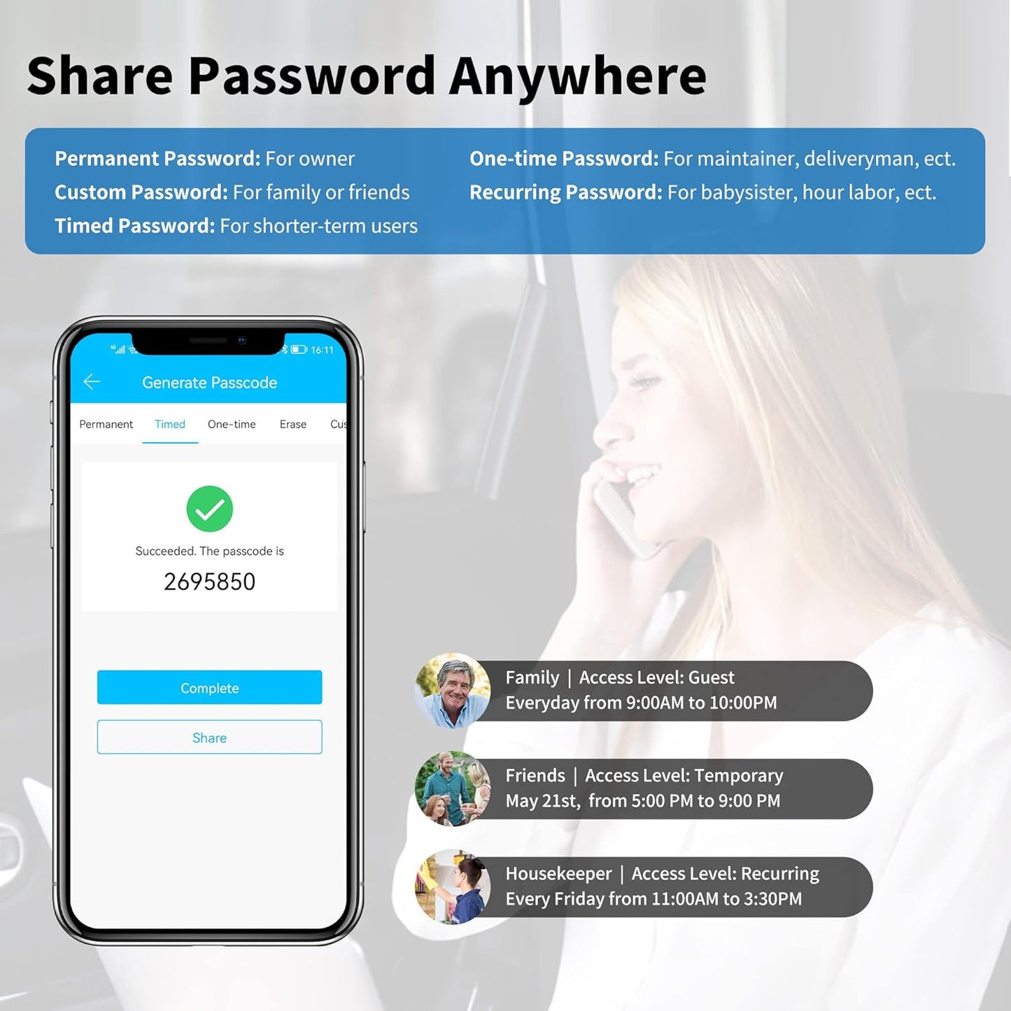 [Upgrade] Smart Lock,CATCHFACE Fingerprint Door Lock TTLock Smart Door Knob Smart Door Handle Digital Door Lock Fingerprint/Code/Card/Key-Ideal for Front Door Hotel Office Office