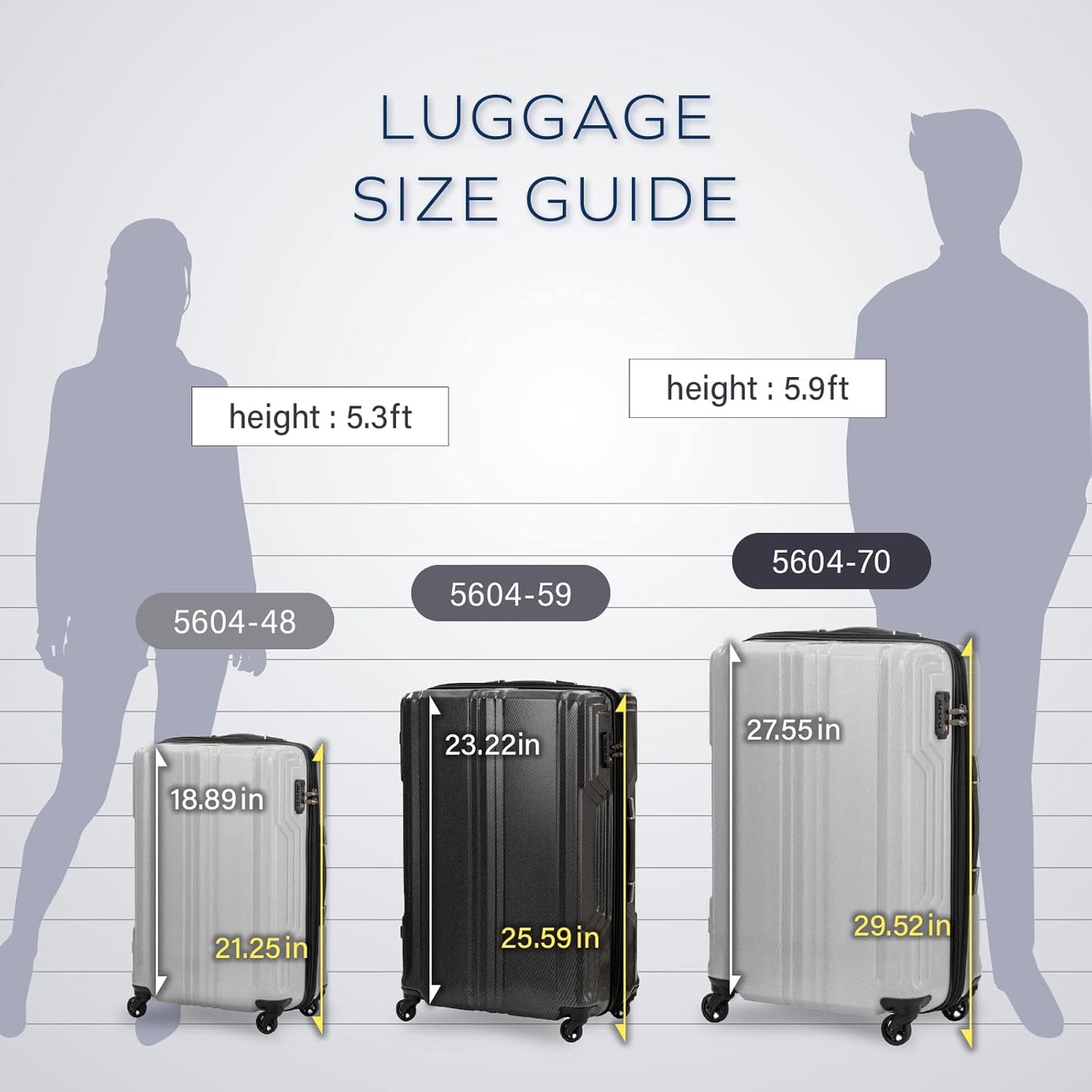 LEGEND WALKER BLADE-Ultralight PC Fiber Luggage 26-inch, White Carbon, 5604-59-WHCB