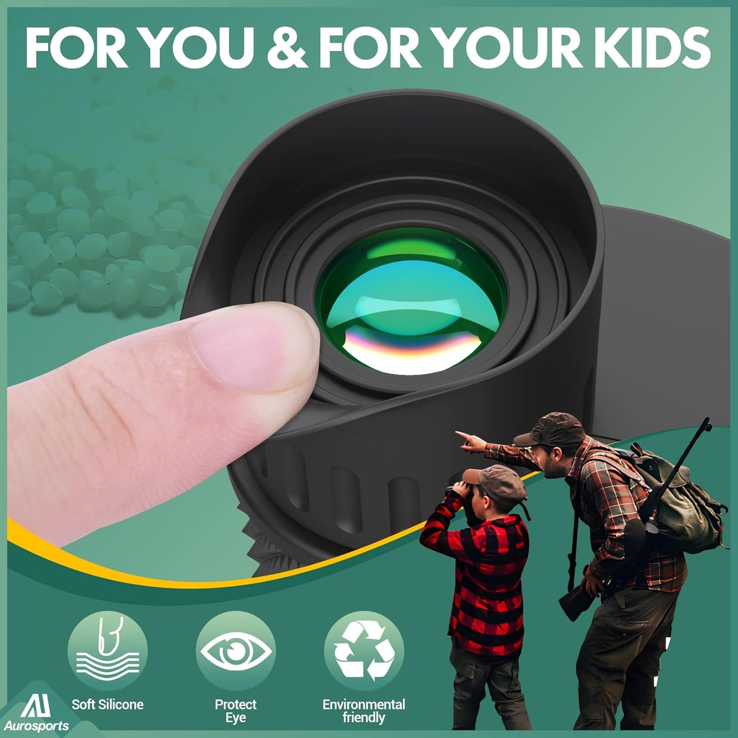 Aurosports 10x25 Binoculars for Adults and Kids, Large View Compact Binoculars with Low Light Vision, Easy Focus Small Binocular for Bird Watching Outdoor Travel Sightseeing Concert Hunting Hiking