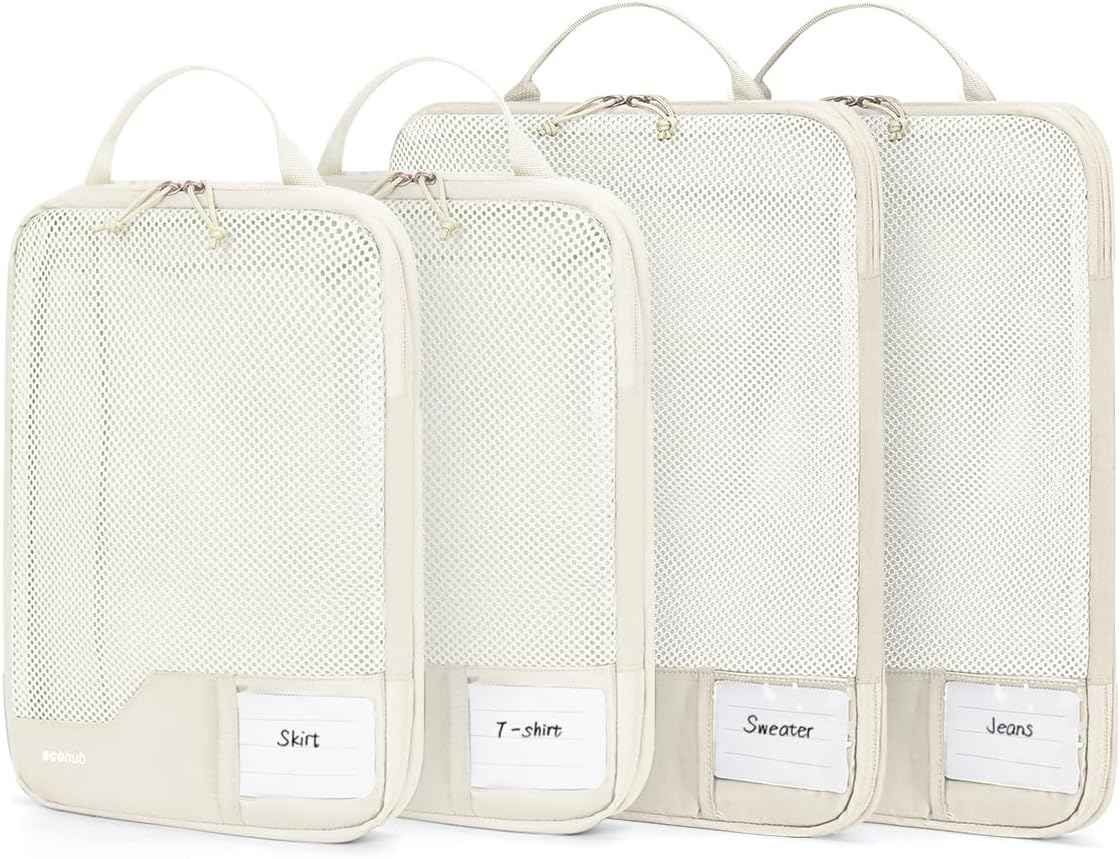 ECOHUB 4 Set /6 Set Packing Cubes for Travel Durable Suitcase Organizer Bags Set with Personalized Tag Various Sizes Travel Essentials Traveling Accessories for Luggage Machine Washable