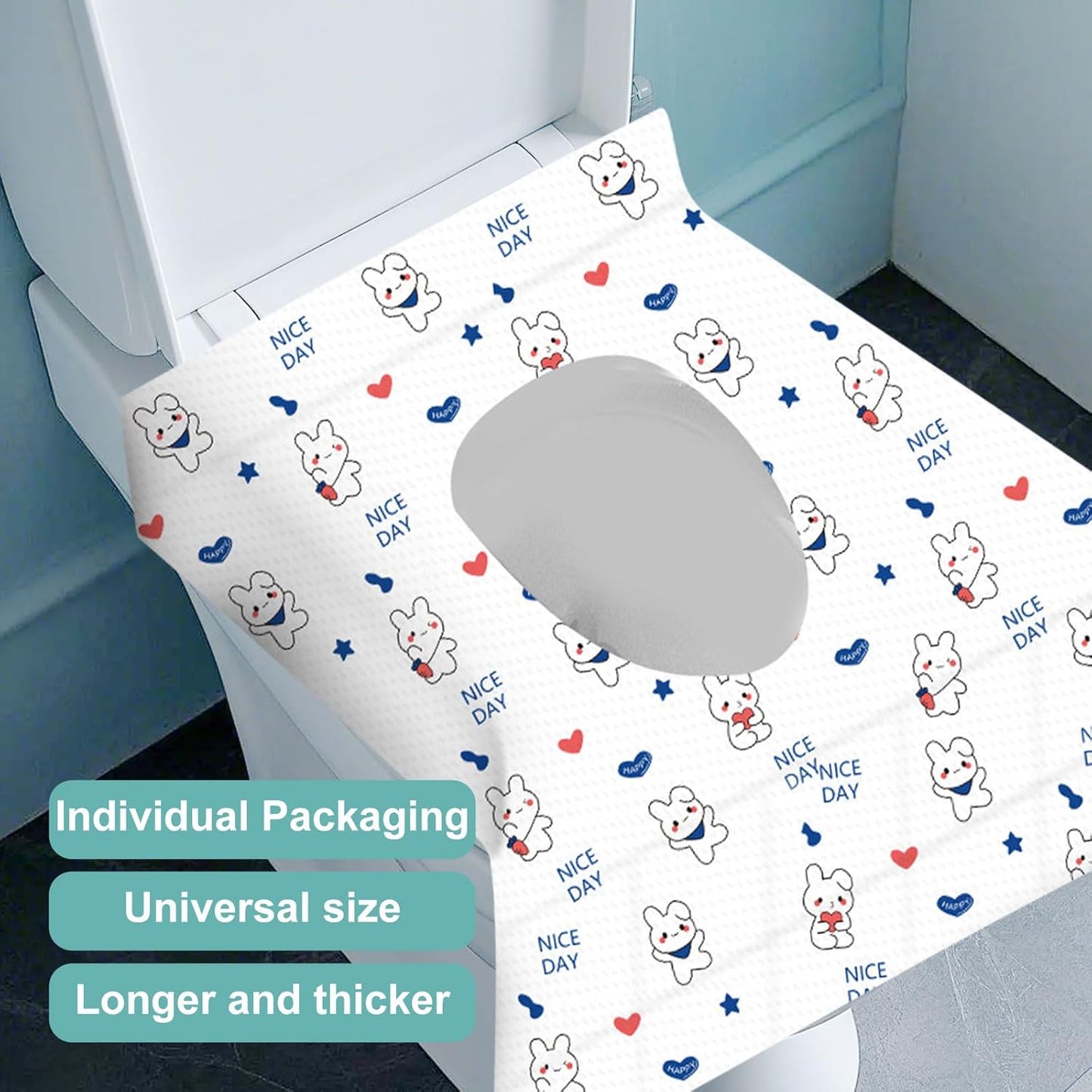 20 Pack Toilet Seat Covers Disposable, Portable Toilet Seat Cover for Travel Waterproof Potty Covers for Toddler(Individually Wrapped）