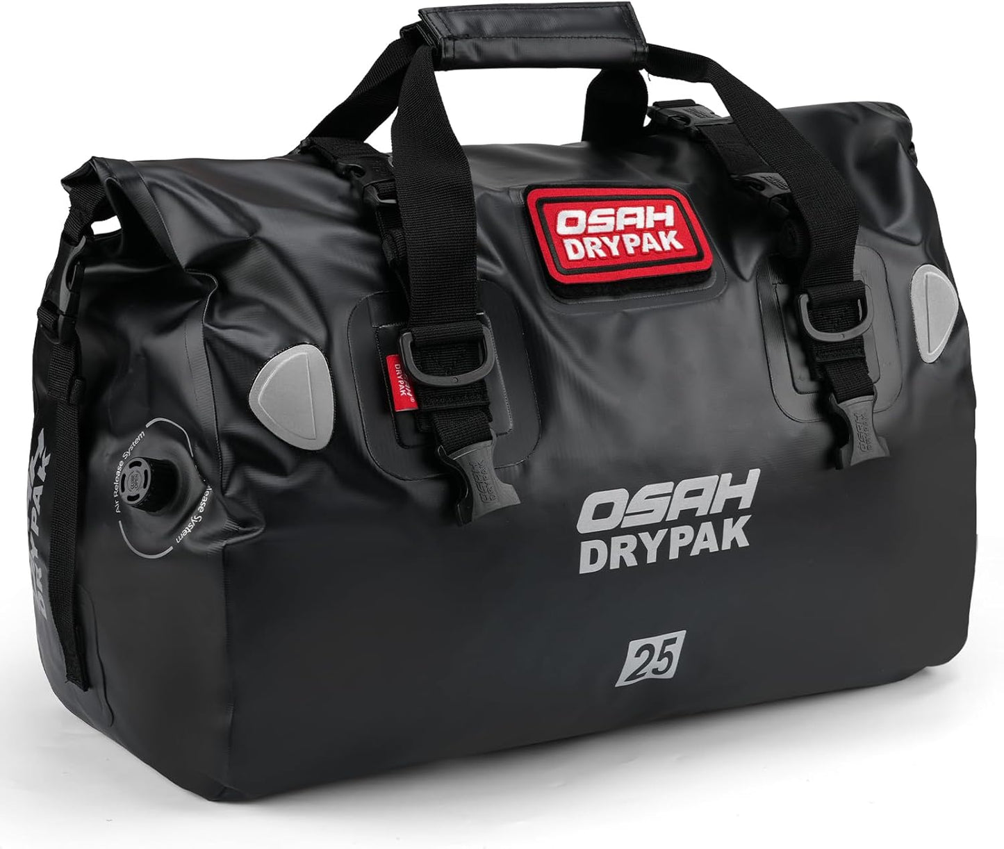 Waterproof Duffel Bag - Motorcycle Dry Bag Tail Bag with Large Storage Space, Waterproof Luggage Duffle Bags with Outer Mesh Zipper Pocket for Camping, Kayaking, Fishing & Traveling